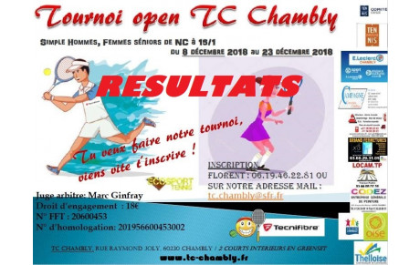 Tournoi OPEN d'hiver - Résultats