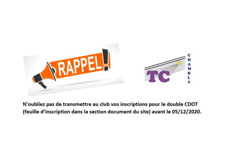 Rappel inscription du double CDOT
