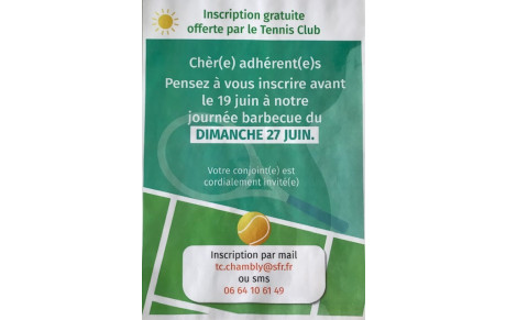 Double mixte et barbecue le 26/27 juin