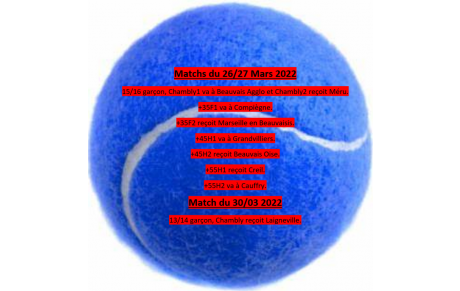 Matchs championnat  26-27/03/2022