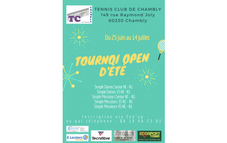 Tournoi open été du TC Chambly